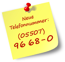 Neue Telefonnummer (05507) 96 68-0